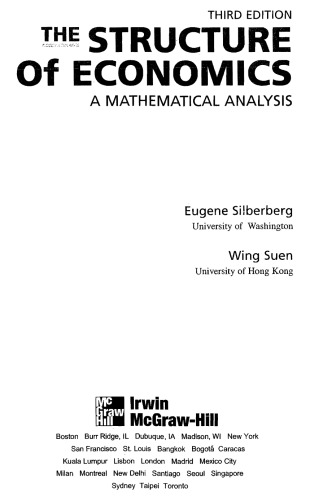 The Structure of Economics:  A Mathematical Analysis