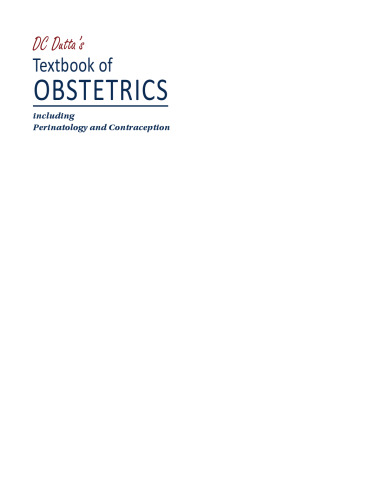 DC Dutta's Textbook of Obstetrics: Including Perinatology and Contraception