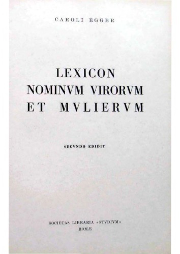 Lexicon nominum virorum et mulierum