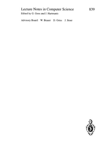 Advances in Cryptology — CRYPTO ’94: 14th Annual International Cryptology Conference Santa Barbara, California, USA August 21–25, 1994 Proceedings