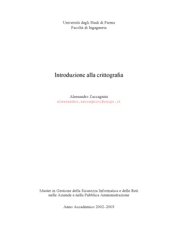 Introduzione alla crittografia