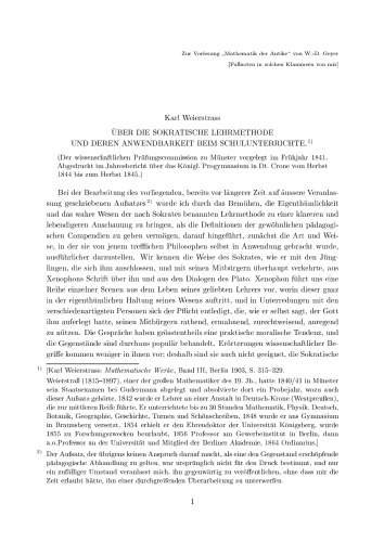 Geschichte der antiken Mathematik (Sommersemester 2001)