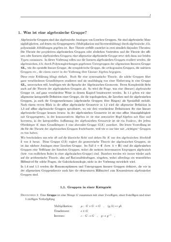 Lineare algebraische Gruppen