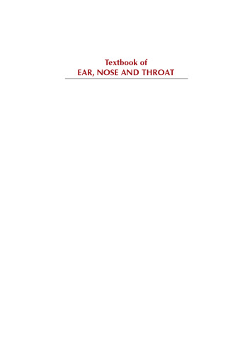 Textbook of Ear, Nose and Throat