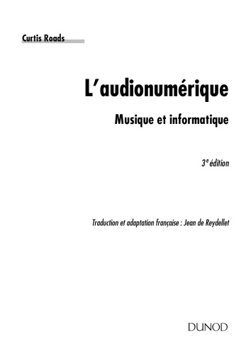 L'audionumérique: Musique et informatique