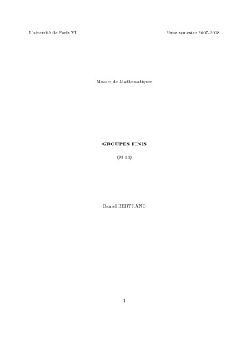Groupes finis (M 14)