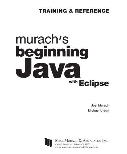 Murach's Beginning Java with Eclipse