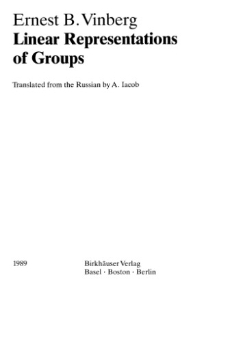 Linear representations of groups