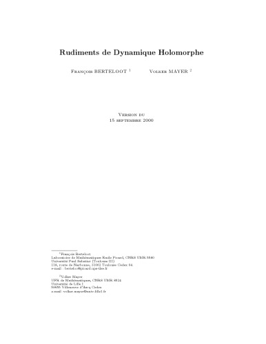 Rudiments de dynamique holomorphe