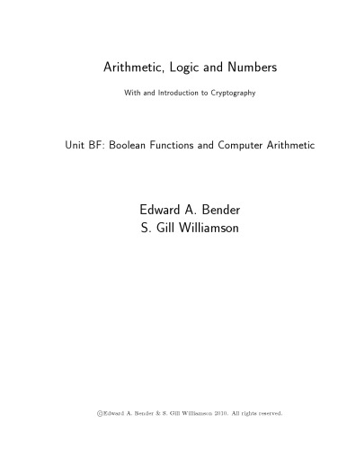 Arithmetic, Logic and Numbers, Sets, Equivalence and Order