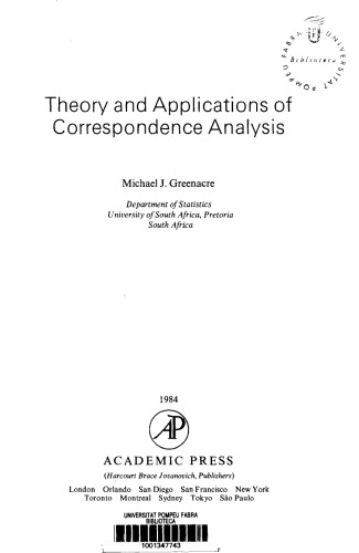 Theory and Applications of Correspondence Analysis