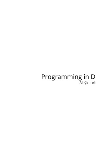 Programming in D: Tutorial and Reference