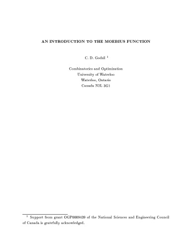 An introduction to the Moebius function [expository notes]