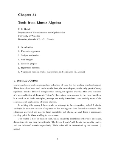 Tools from Linear Algebra [Chapter 31 of 
