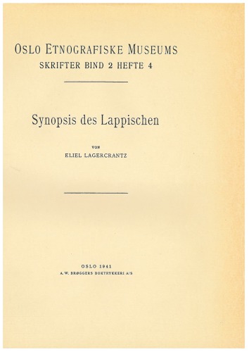 Synopsis des Lappischen