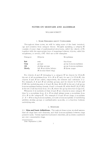 Notes on modules and algebras