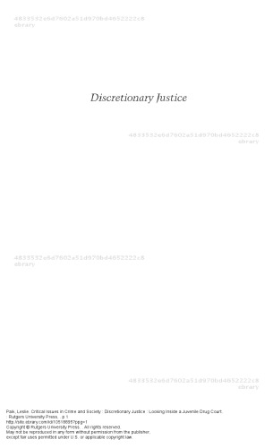 Discretionary Justice: Looking Inside a Juvenile Drug Court
