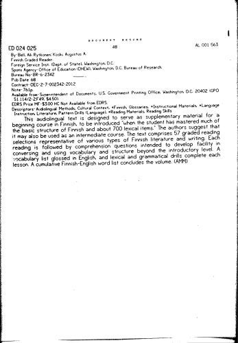 Finnish: Graded reader