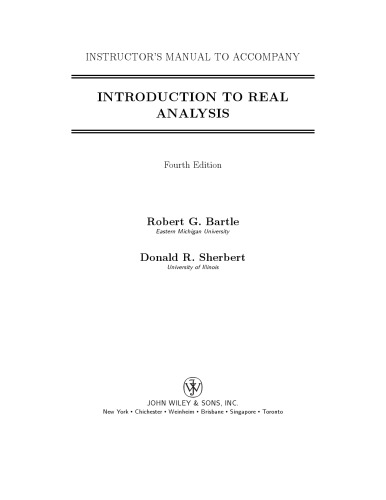 Instructors Manual - Introduction to Real Analysis