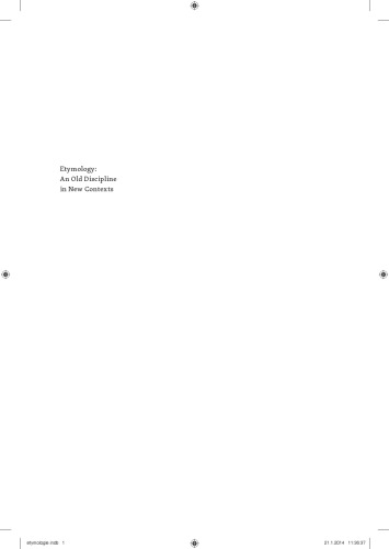 Etymology: An Old Discipline in New Contexts