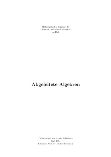 Abgeleitete Algebren [Master thesis]