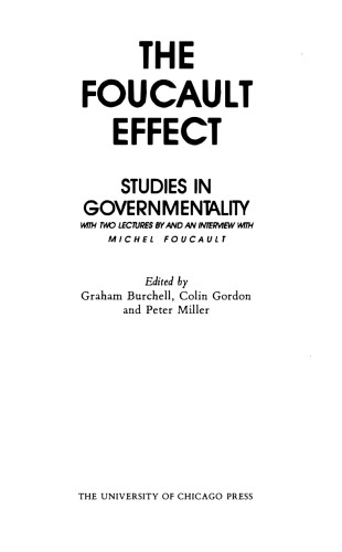 The Foucault Effect: Studies in Governmentality