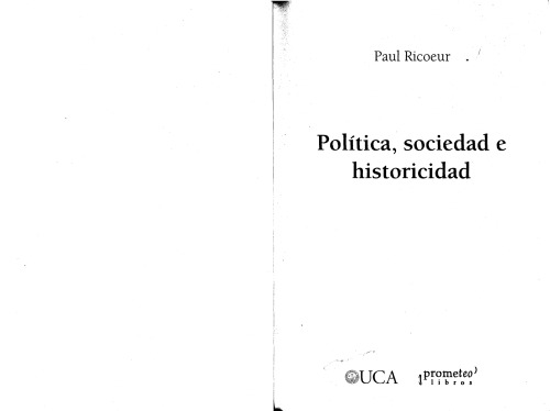 Politica, sociedad e historicidad