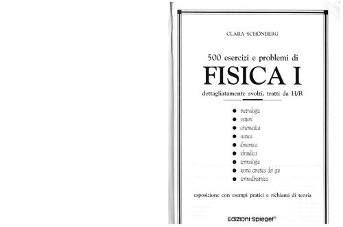500 esercizi e problemi di fisica 1. dettagliatamente svolti, tratti da H/R