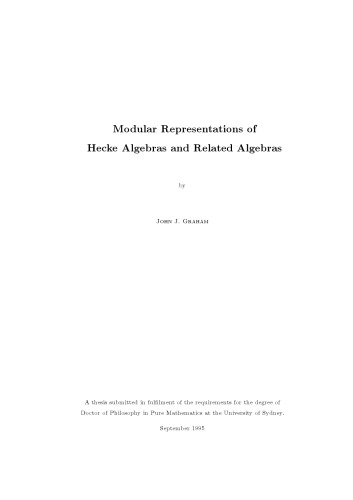Modular Representations of Hecke Algebras and Related Algebras