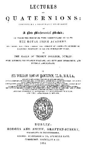 Lectures on quaternions