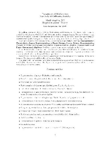 Representation theory