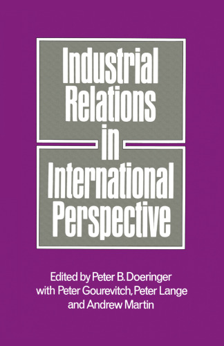 Industrial Relations in International Perspective: Essays on Research and Policy 