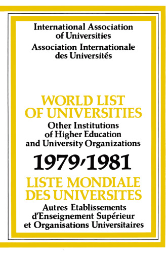 World List of Universities 1979–81: Liste Mondiale Des Universites
