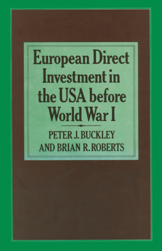 European Direct Investment in the U.S.A. before World War I