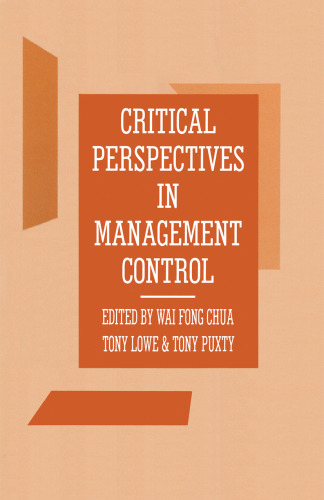 Critical Perspectives in Management Control