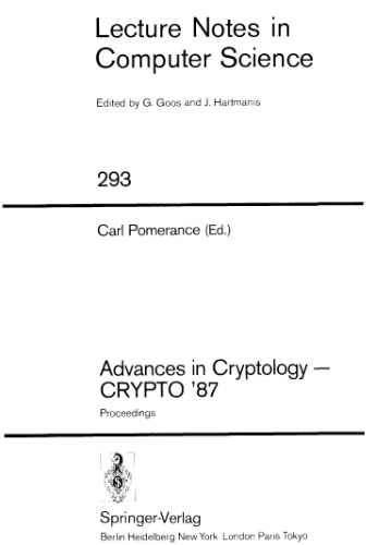 Advances in Cryptology — CRYPTO ’87: Proceedings