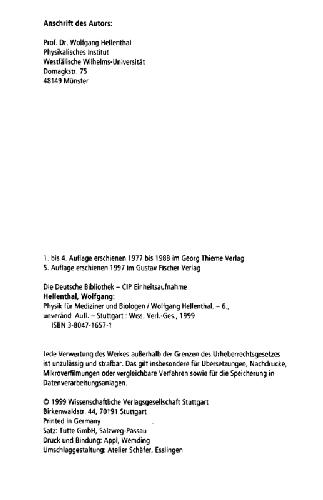 Physik fuer Mediziner und Biologen