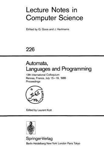 Automata, Languages and Programming: 13th International Colloquium Rennes, France, July 15–19, 1986 Proceedings