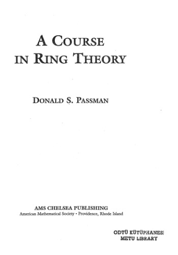 A course in ring theory