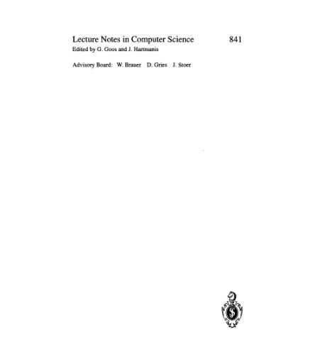 Mathematical Foundations of Computer Science 1994: 19th International Symposium, MFCS'94 Košice, Slovakia, August 22–26, 1994 Proceedings