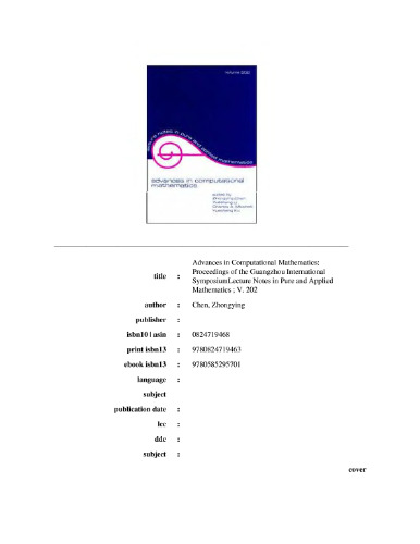 Advances in computational mathematics: proceedings of the Guangzhou international symposium