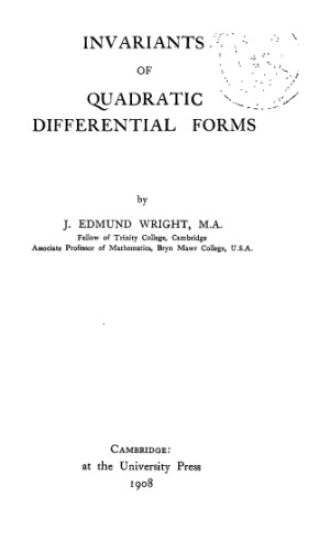 Invariants of quadratic differential forms