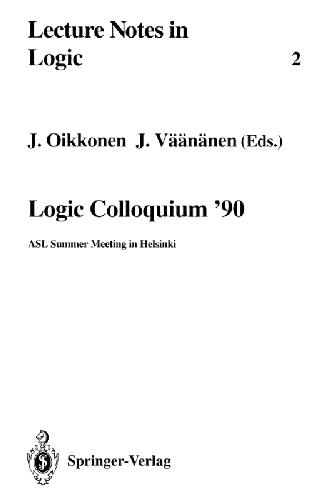 Logic colloquium '90: Proc. Helsinki 1990