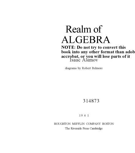 Realm of algebra