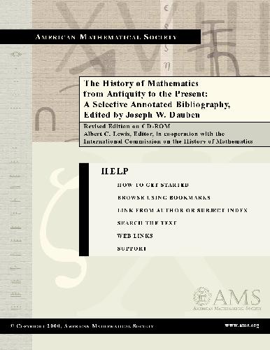 The history of mathematics from antiquity to the present: A selected annotated bibliography