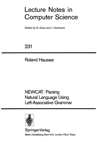 NEWCAT: Parsing Natural Language Using Left-Associative Grammar