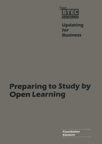 Preparing to Study by Open Learning: Foundation Element