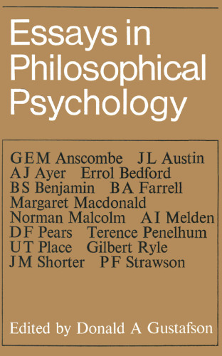 Essays in Philosophical Psychology