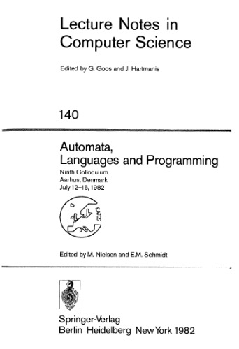 Automata, Languages and Programming: Ninth Colloquium Aarhus, Denmark, July 12–16, 1982
