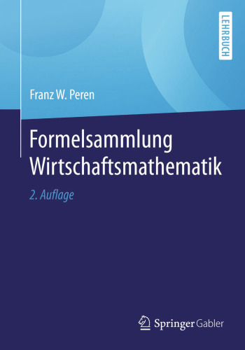 Formelsammlung Wirtschaftsmathematik